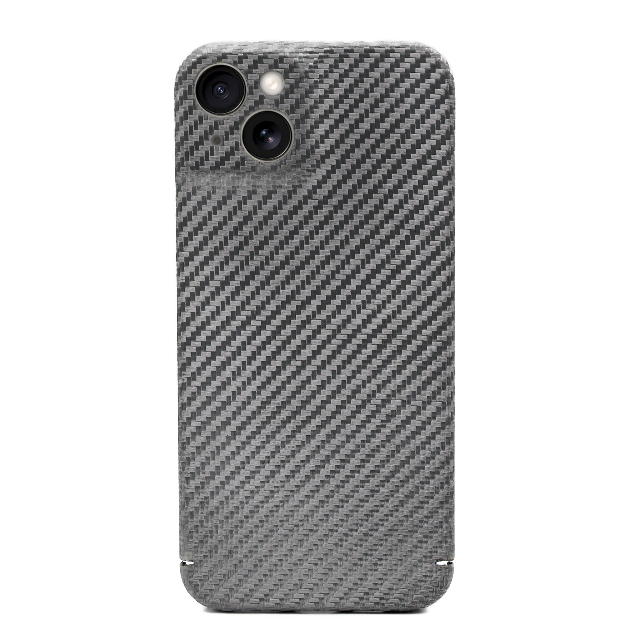 TJS Carbon Fiber Hybrid Case For IPhone 15 Series - Ultra Thin Matte + Tempered Glass